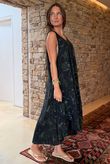 Made in Italy Tiki Pure Cotton Midi Dress Black /42 =